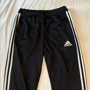 Adidas Men’s Black Joggers with White Stripes